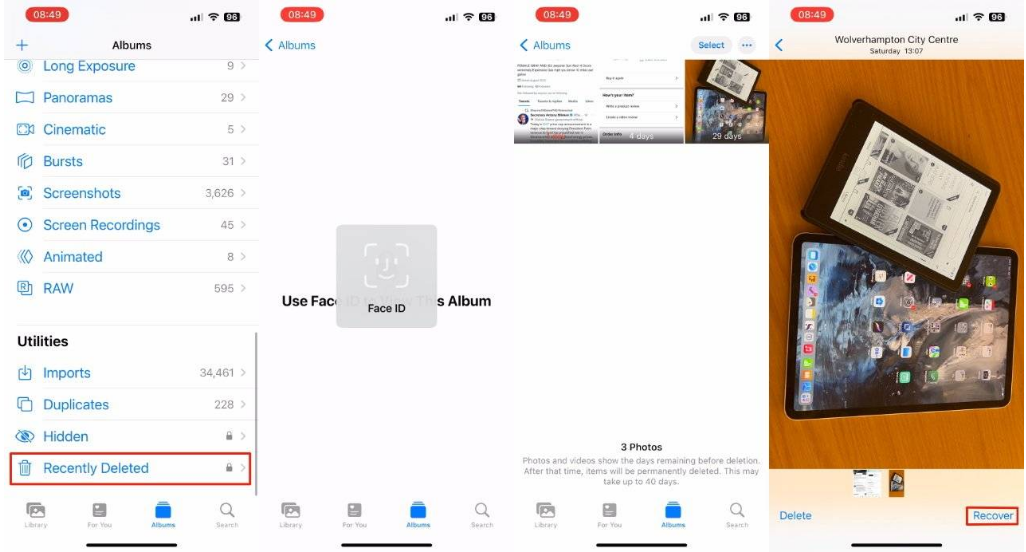 苏尼特左苹果14维修分享 iPhone14 上恢复已删除的照片 