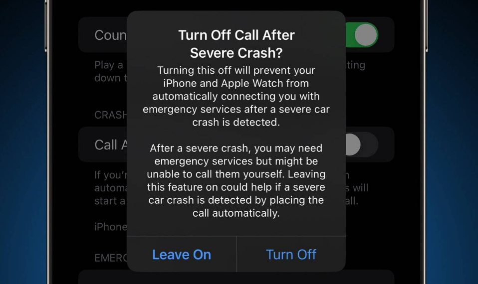 苏尼特左苹果14维修分享 iPhone 14 和 Apple Watch 上关闭崩溃检测 